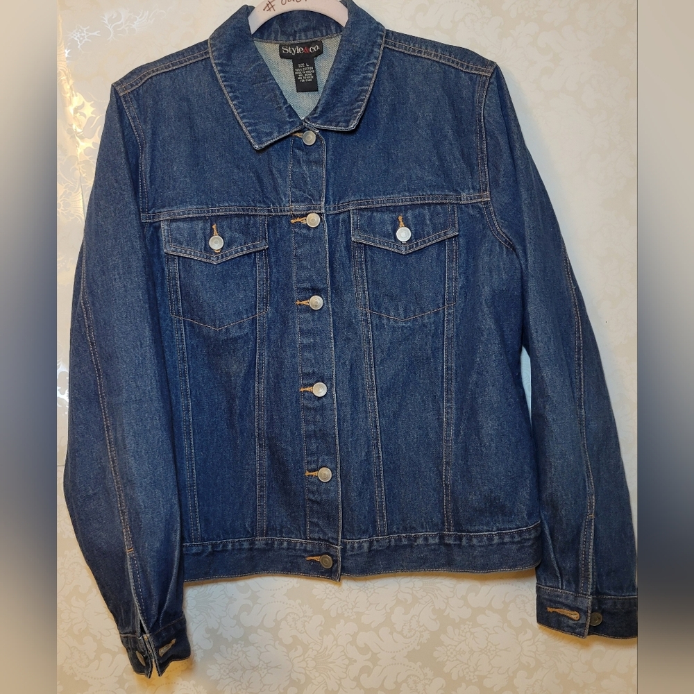 Style & Co. Dark Blue Jean Jacket